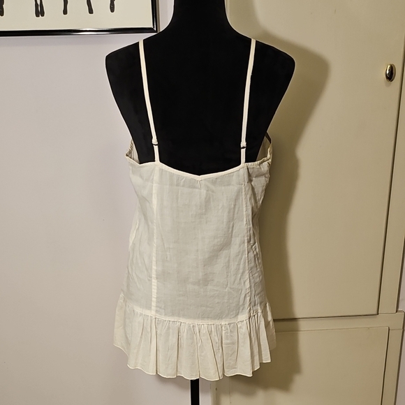 Lace Trim Cream Cami Top - Picture 2 of 5